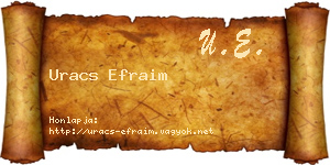 Uracs Efraim névjegykártya